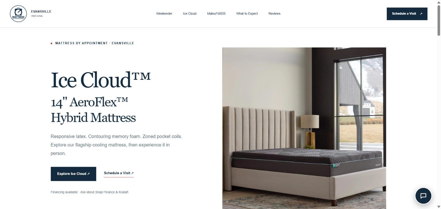 Mattress By Appointment Evansville website